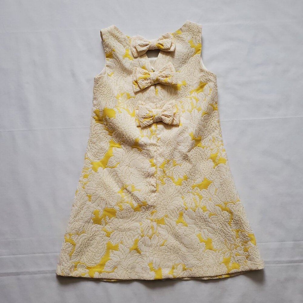 Iris & Ivy Toddler Girls Yellow Embroidered Lace Bow Sleeveless A-Line Dress 4T - Picture 5 of 15